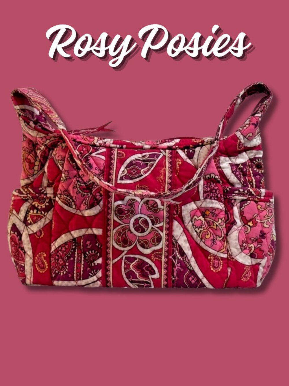 Vera Bradley Rosy Posies Small Shoulder Bag Retired Quilted Cotton Floral Purse